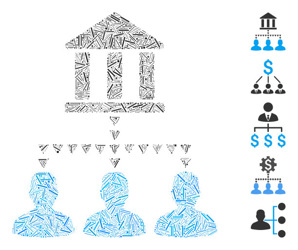 线条马赛克银行大厦客户端链接图标图片下载