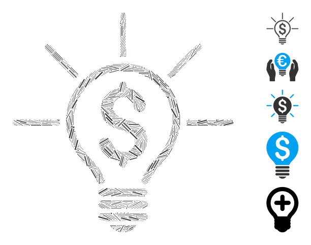 Dash拼贴金融创意灯泡图标图片下载