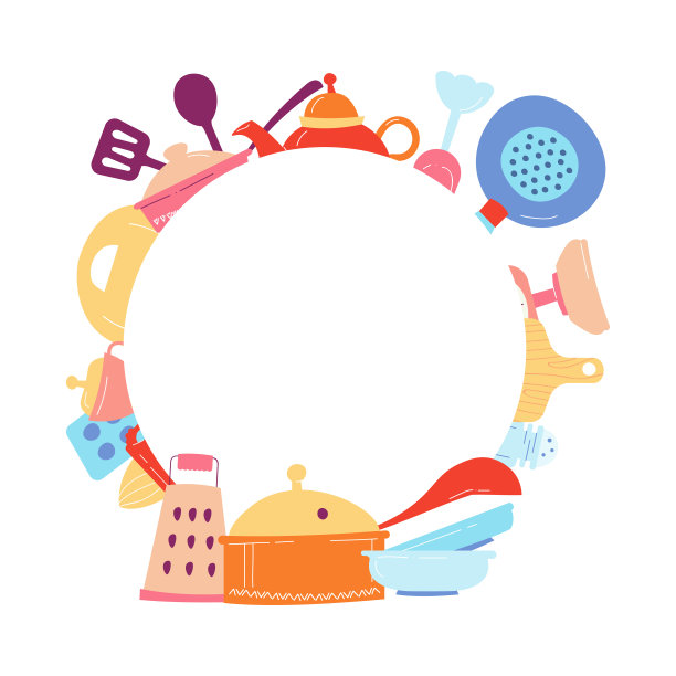 厨房用具的一套元素为家庭烹饪图片下载