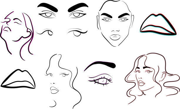 孤立时尚美集图片下载