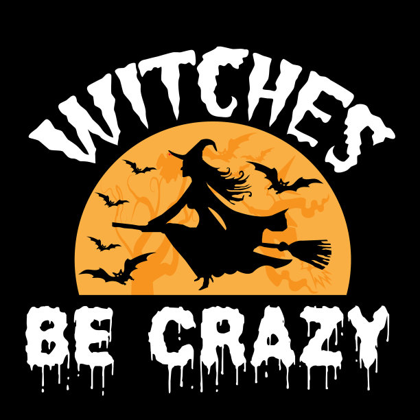 女巫疯狂t恤设计图片下载