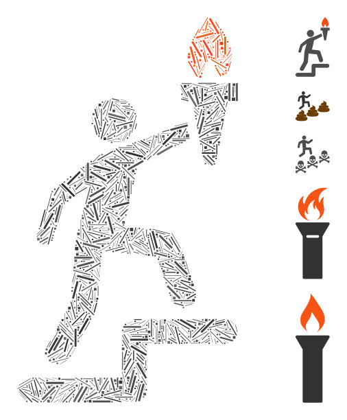 Hatch Mosaic攀爬领袖与火炬图标图片下载