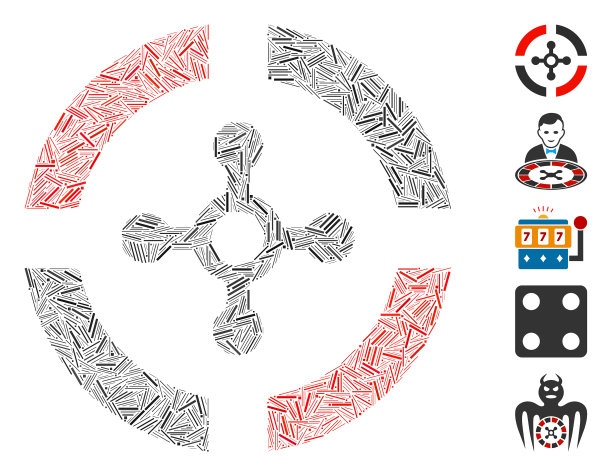 线拼贴轮盘图标图片下载