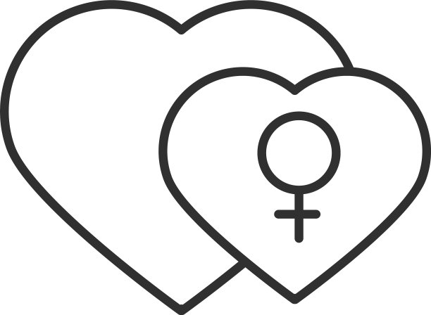 性健康心爱女性标志线图标图片下载