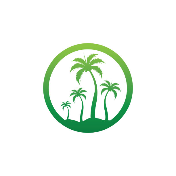 棕榈树夏季标志模板图片下载