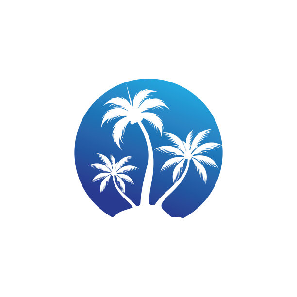 棕榈树夏季标志模板图片下载