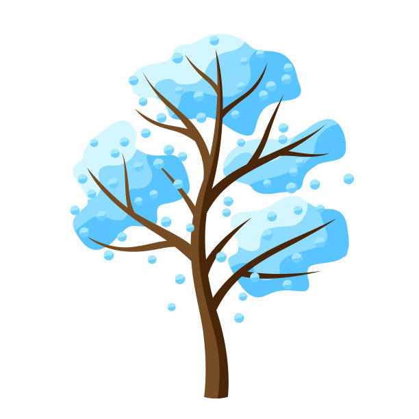 冬天的树与飘落的雪图片下载