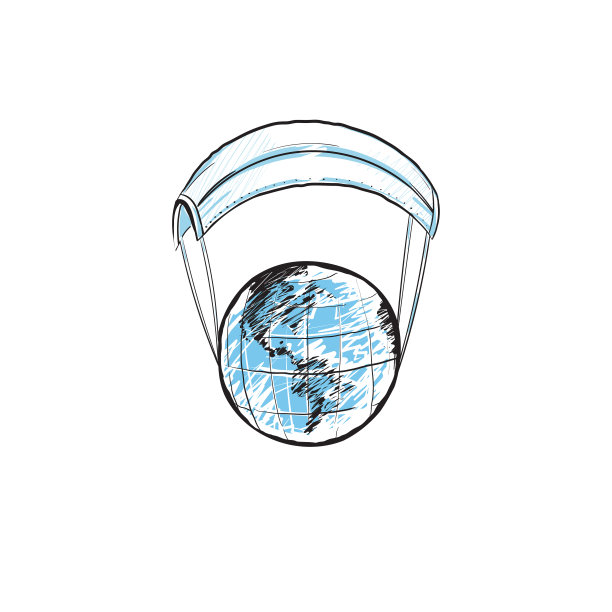 卡通地球仪或地球跳伞医疗图片下载