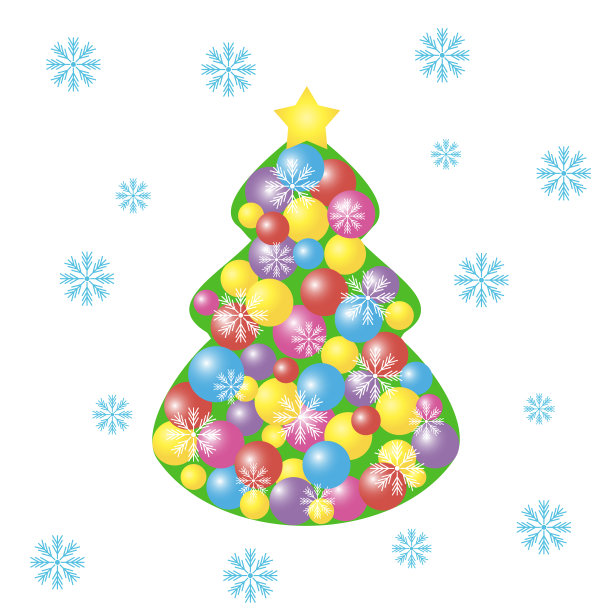 卡通风格的圣诞树图片下载