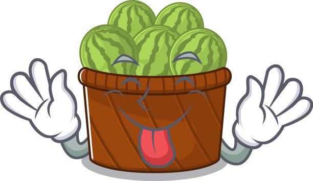 吉祥物设计搞笑脸西瓜果篮图片下载