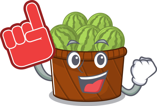 卡通造型的西瓜果篮吉祥物图片下载