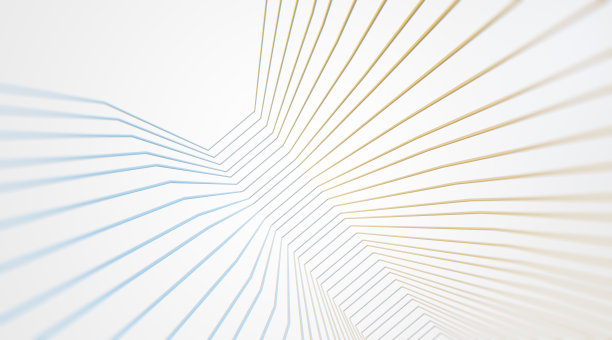 抽象的白色背景与蓝色和黄色的线图片下载