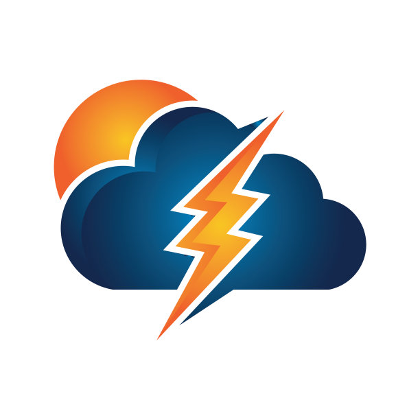 天气符号闪电多云标志概念图片下载