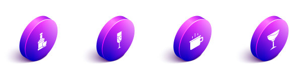 设置等距威士忌酒瓶和玻璃酒杯图片下载