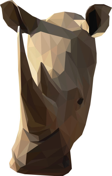 几何非洲犀牛头插图图片下载