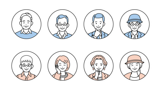 老人图标插图图片下载