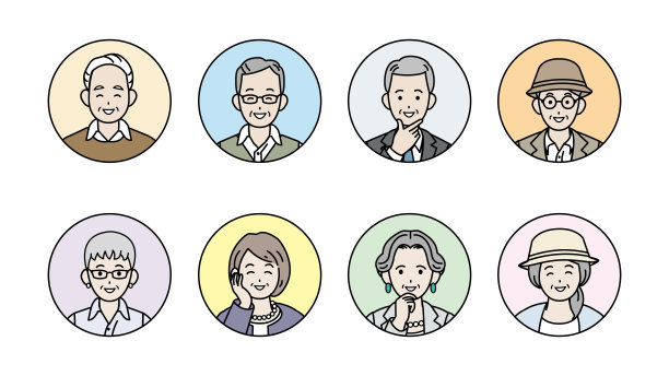 老人图标插图图片下载