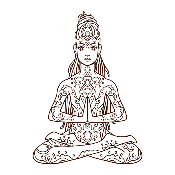 瑜伽男人点缀美丽概念冥想图片下载