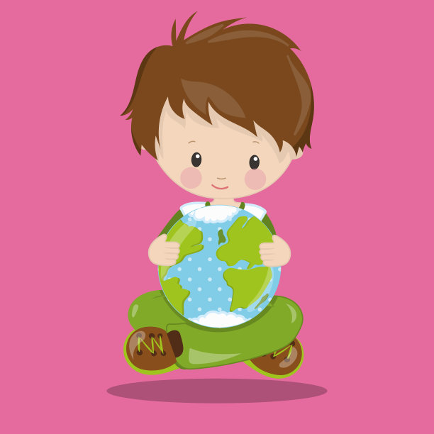 地球日棕色小孩与地球11图片下载