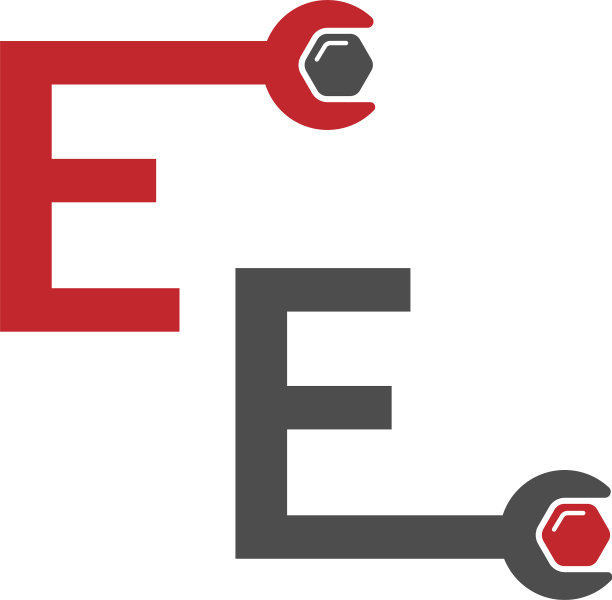 字母标志图标组成扳手和螺栓。图片下载