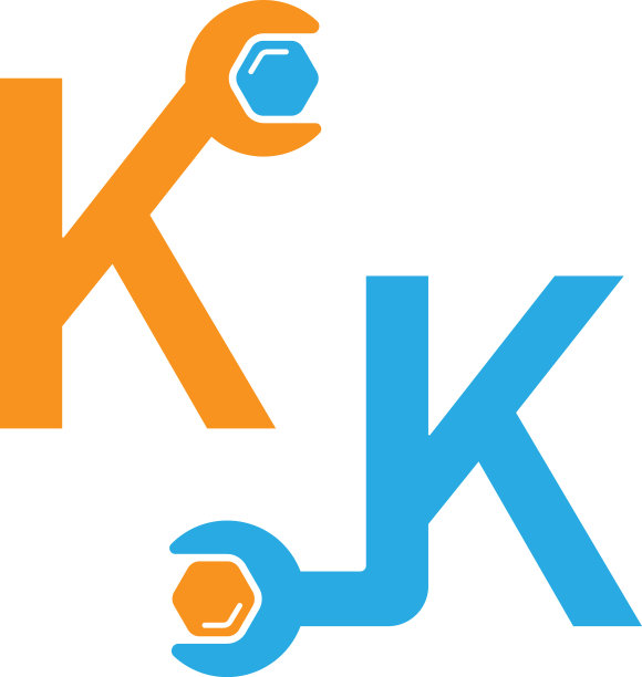 字母k标志图标组成扳手和螺栓图片下载