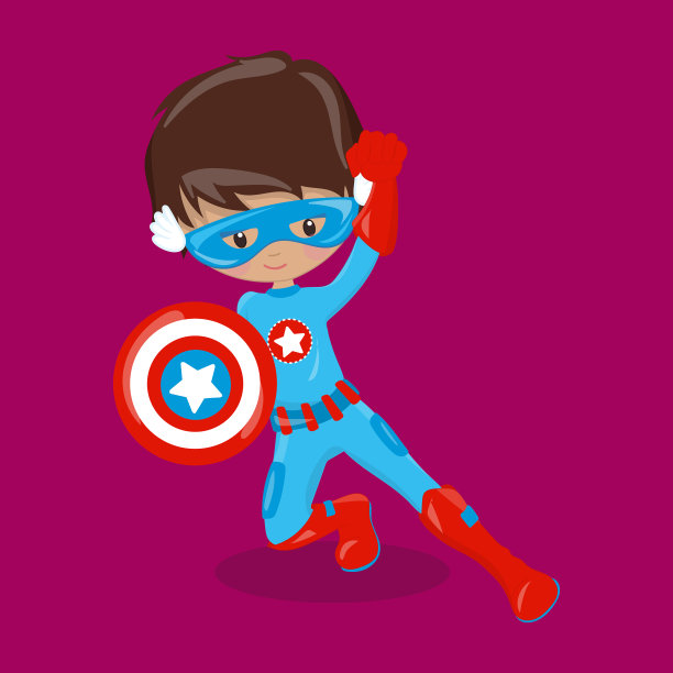 超级英雄男孩，棕色队长，10分图片下载