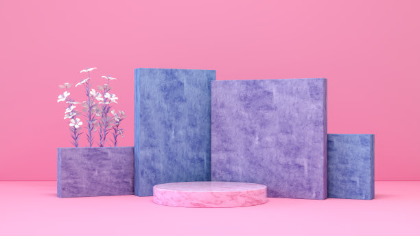 采购产品空大理石讲台，基座，陈列柜，粉红色背景上的产品图片下载