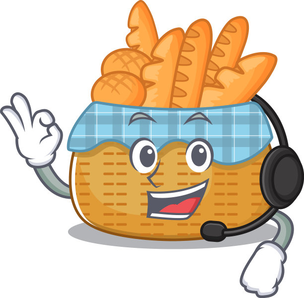 迷人的面包篮卡通人物设计图片下载