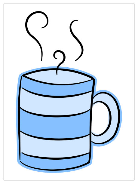 杯子杯与一个温暖的饮料图标平面卡通图标图片下载