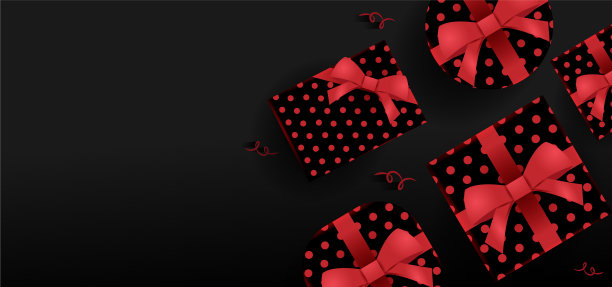 黑色3d礼物节礼日背景设计图片下载