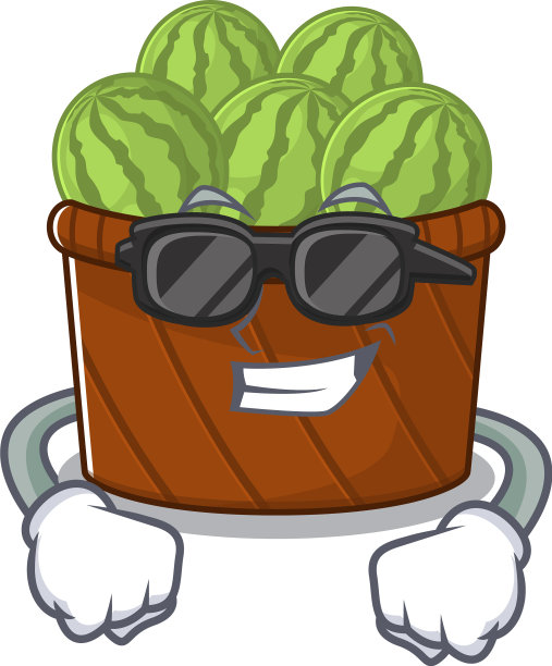 超级酷的西瓜水果篮吉祥物图片下载