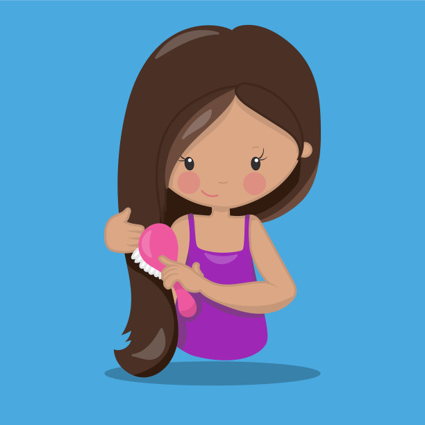 整洁的女孩梳头图片下载