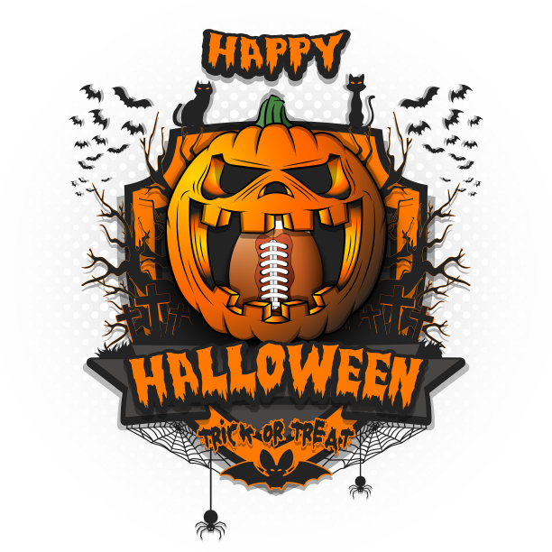 万圣节南瓜里面的足球快乐图片下载