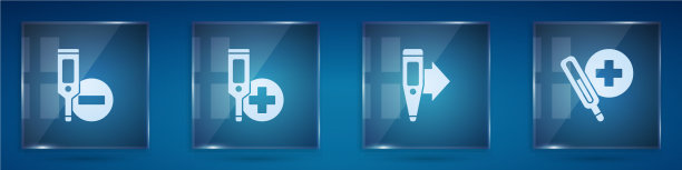 设置数字温度计和医疗正方形图片下载