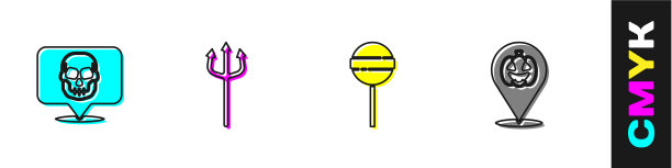 骷髅海王星三叉戟棒棒糖和南瓜图片下载