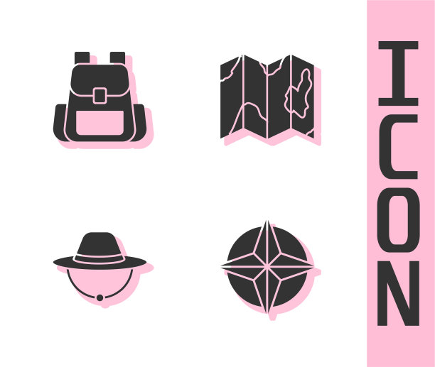 设风玫瑰徒步背包露营帽和图片下载