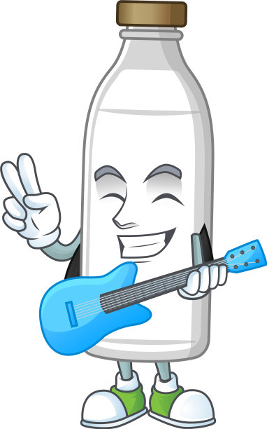 快乐脸奶瓶用吉他演奏音乐图片下载