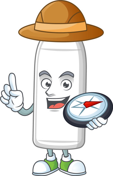 世界探险家奶瓶卡通使用指南针图片下载