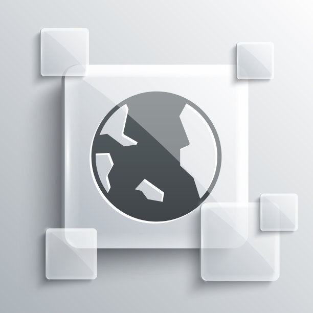 灰色地球地球图标孤立在灰色背景图片下载