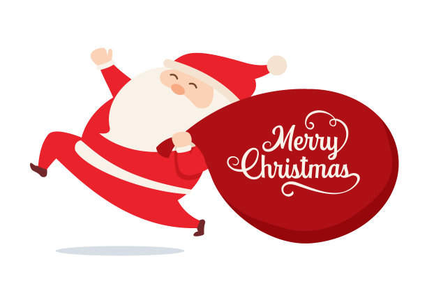 圣诞老人与袋礼物性格孤立图片下载