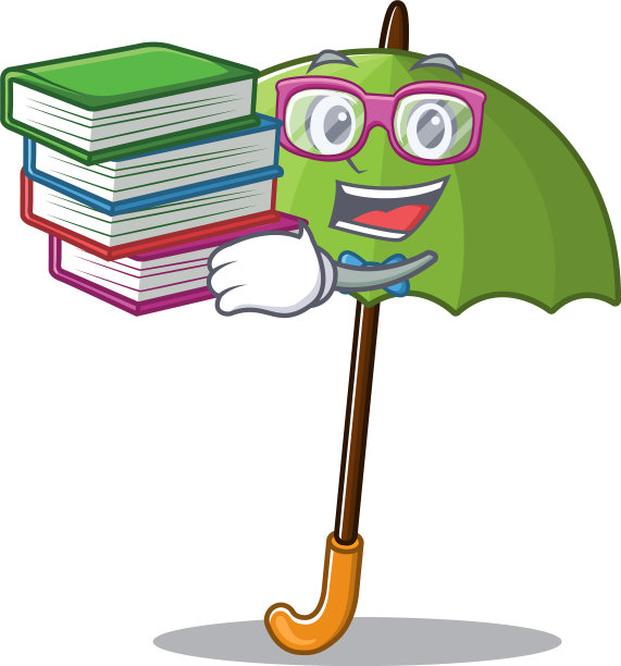 一个勤奋的学生在绿伞吉祥物图片下载