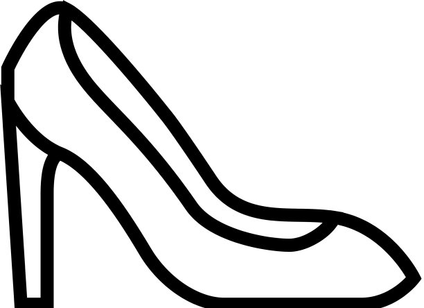 女人鞋线图标黑色图片下载