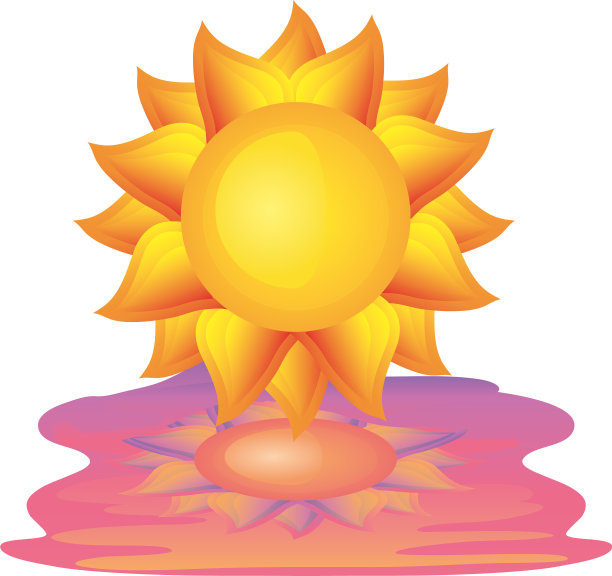 暑假旅游太阳海洋日落主题图片下载