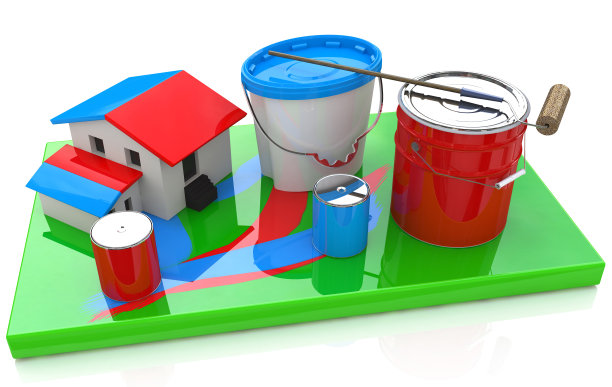 油漆辊刷是一种与房屋油漆和油漆设计有关的信息。三维演示图片下载