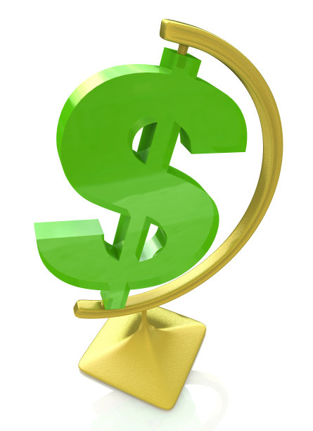 全球美元符号的设计信息与美元在世界经济中的地位有关。三维演示图片下载