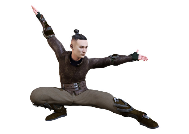 3D插图亚洲人在白色图片下载