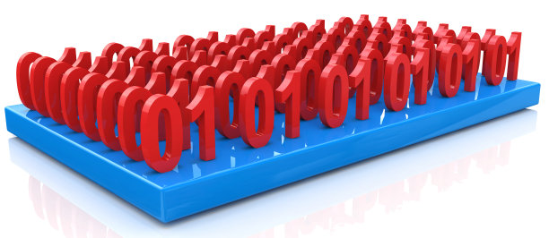 红色二进制计算机代码重复设计中与编程有关的信息。三维演示图片下载
