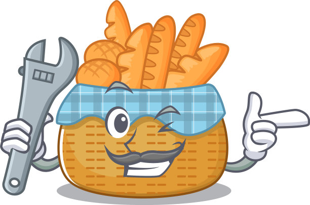 一个图片很酷的机械面包篮子卡通图片下载