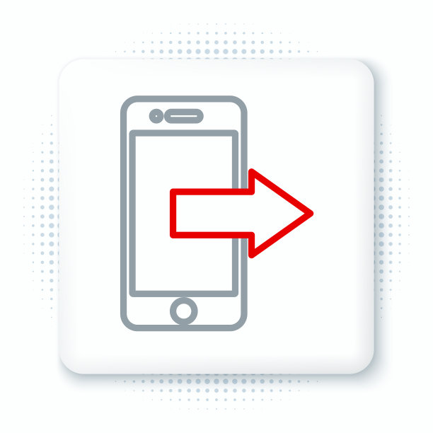 线智能手机手机图标孤立上图片下载