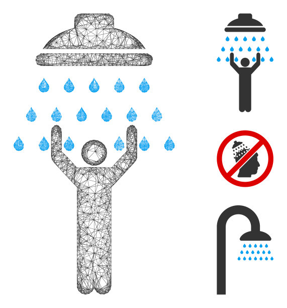 人下淋浴多边形网图片下载